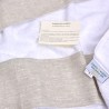 Trendy Completo Bagno Asciugamano + Ospite Bordo Puro Lino Spugna Puro Cotone Esclusivamente Made in Italy