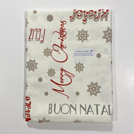 Tovaglia Buon Natale puro cotone Produzione propria Made in Italy