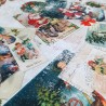 Old Style Vintage Tessuto Tovagliato Natale cm.280 Puro cotone Prodotto Italia