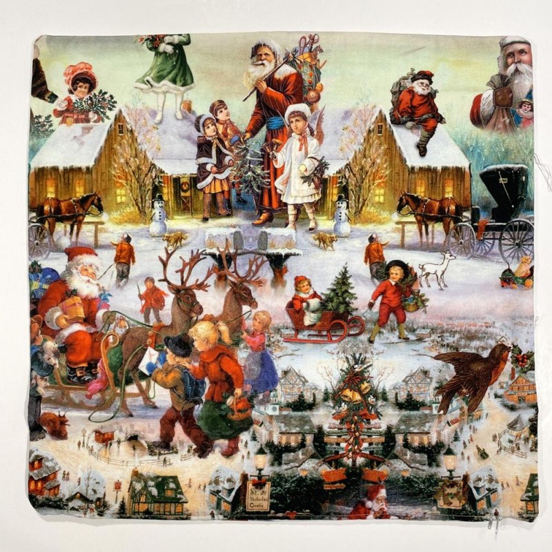 Babbo Natale Tessuto Tovagliato Natale cm.280 Puro cotone Prodotto Italia