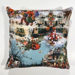 Cuscino Norvegia Babbo Natale Puro cotone Prodotto Italiano