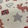Runner Striscia Gobelin Renne Alci Babbo Natale Lurex Argento Prodotto Italiano