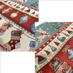 Striscia Runner Gobelin Slitta Renne di Babbo Natale Lurex Made in Italy Produzione propria