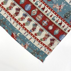 Striscia Runner Gobelin Slitta Renne di Babbo Natale Lurex Made in Italy Produzione propria