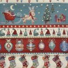 Tessuto Gobelin Slitta Renne di Babbo Natale Lurex cm.280 Made in Italy Produzione italiana