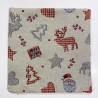 Tessuto Gobelin Renne Alci Babbo Natale Lurex Argento Prodotto Italiano