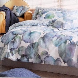 Leaves Bed Sheet Set Percale Novella 2000 Pure Cotton 100% Made in Italy