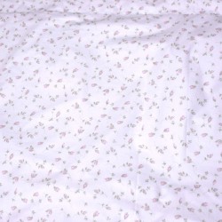 Rosellina Set Copripiumino Bocciolo Rosa Mussola Puro Cotone 100% Made in Italy Produzione Propria