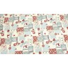 Tessuto Gobelin Natale Patchwork con Renne Alci Campanelle Lurex Prodotto Italiano