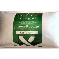 Soft Cuscino Guanciale Letto Fibra Puro Cotone Anallergico Produzione Made in Italy Trama Ordito