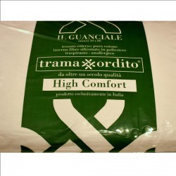 High Cuscino Guanciale Letto  Puro Cotone Anallergico Produzione Made in Italy Trama Ordito