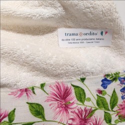 Trendy Asciugamano Fiori di Campo Colorati Spugna Puro Cotone Made in Italy Trama Ordito